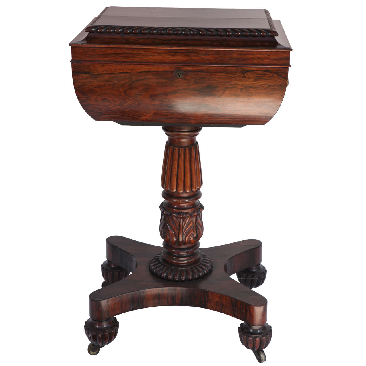 19th Century English Regency Rosewood Box Table For Sale