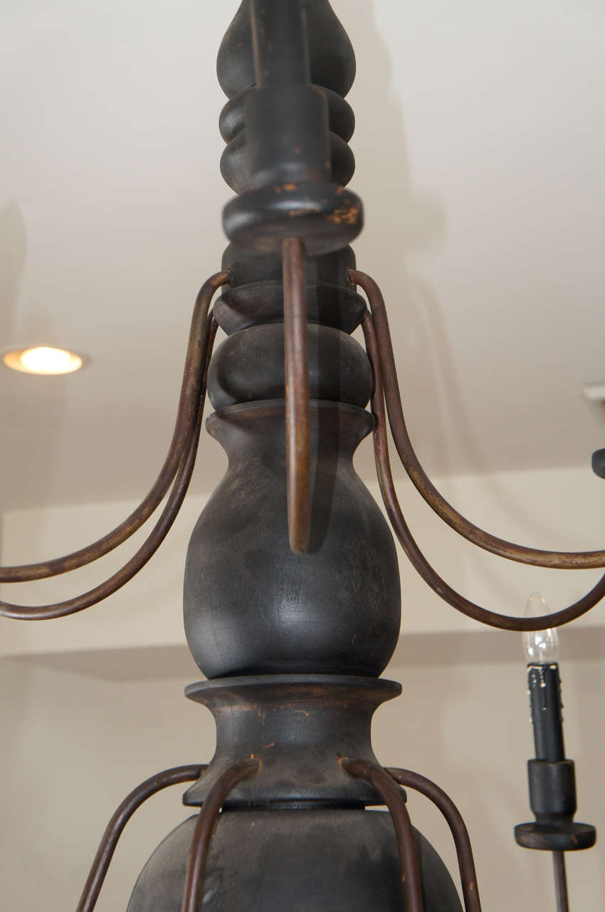 Wood and Iron Chandelier 1