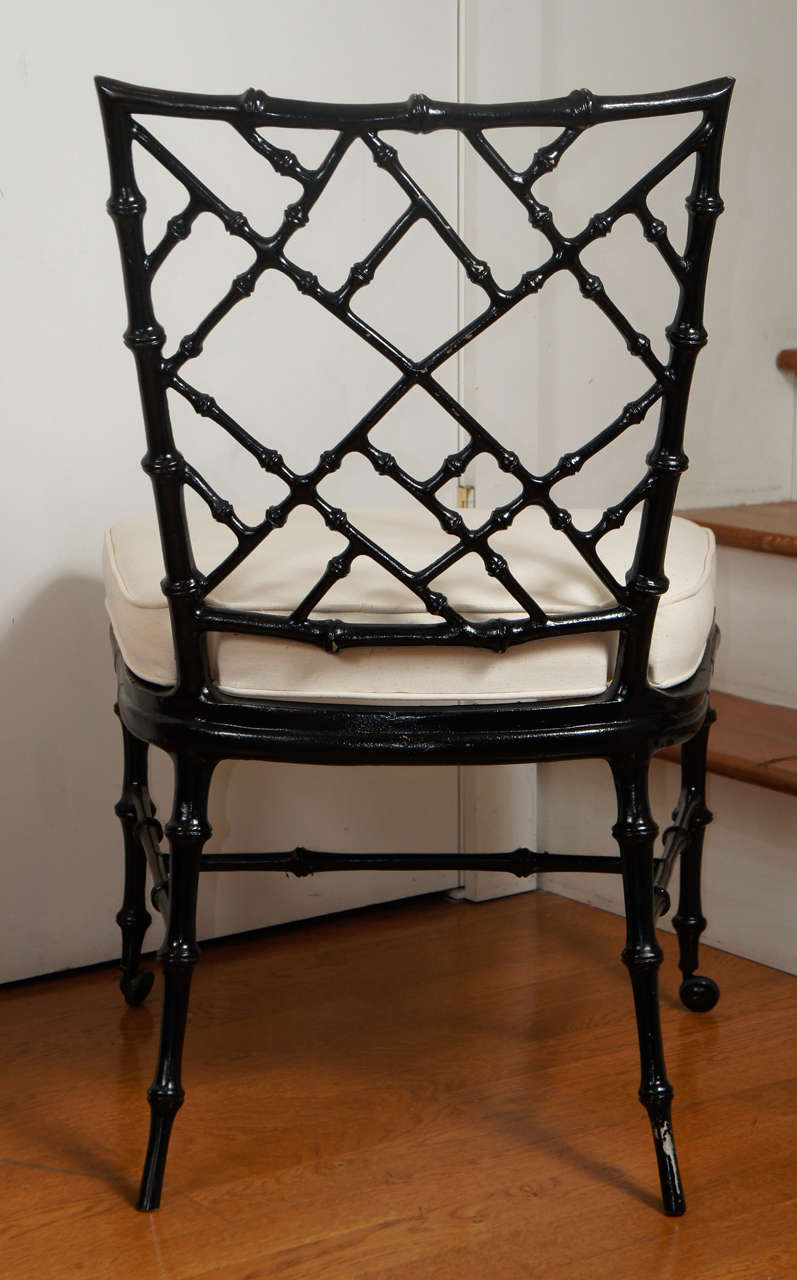 Late 20th Century Faux Bamboo Cast Metal Dining Chair