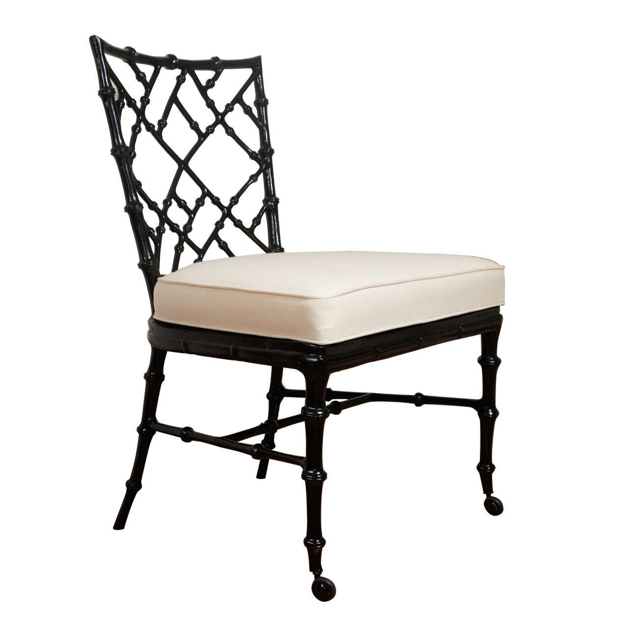 Faux Bamboo Cast Metal Dining Chair at 1stDibs