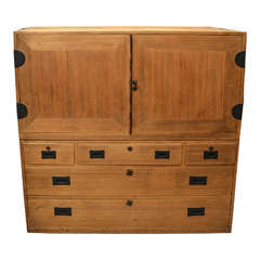 Turn of the Century Meiji Period Japanese Kimono Chest in Campaign Form