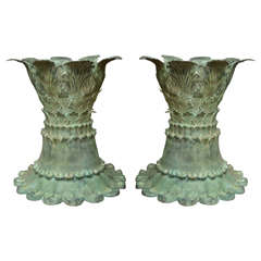 Thai Lost Wax Cast Bronze "Acanthus Leaf" Bronze Tables