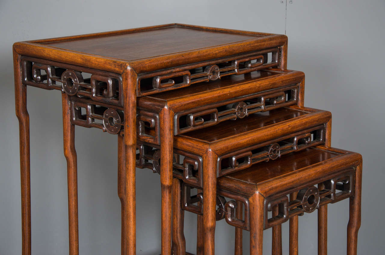 Nest of Padouk Chinese Tables In Excellent Condition In London, GB