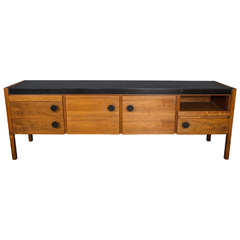 Contemporary Walnut Sideboard with Ebonised Top