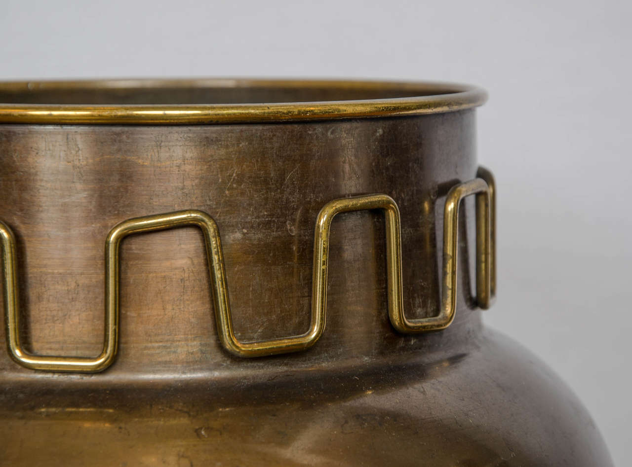1950s Italian Brass Vase For Sale at 1stdibs