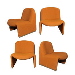 Set of 4 Arm Chairs model Alky by Giancarlo Piretti 1970