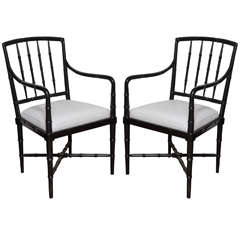 Antique Circa 18th Century Original Painted New England Windsor Pair of Chairs