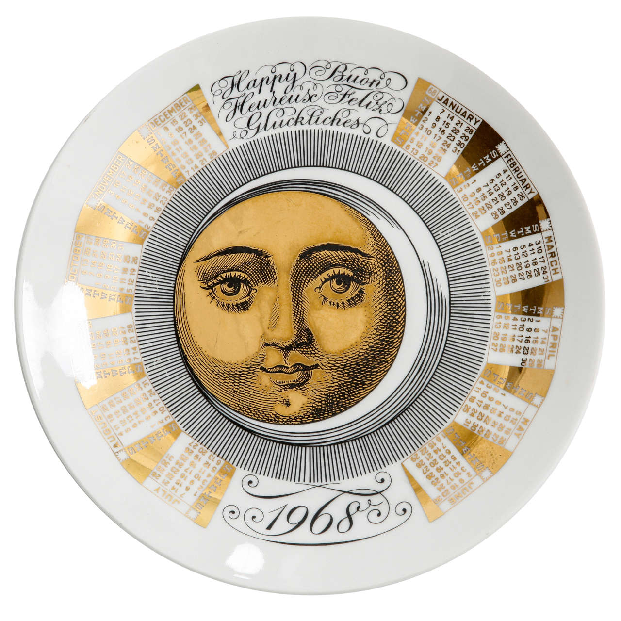 Piero Fornasetti Plate For Sale at 1stDibs