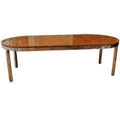 Pace Collection Burl Wood And Chrome Dining Table 1970