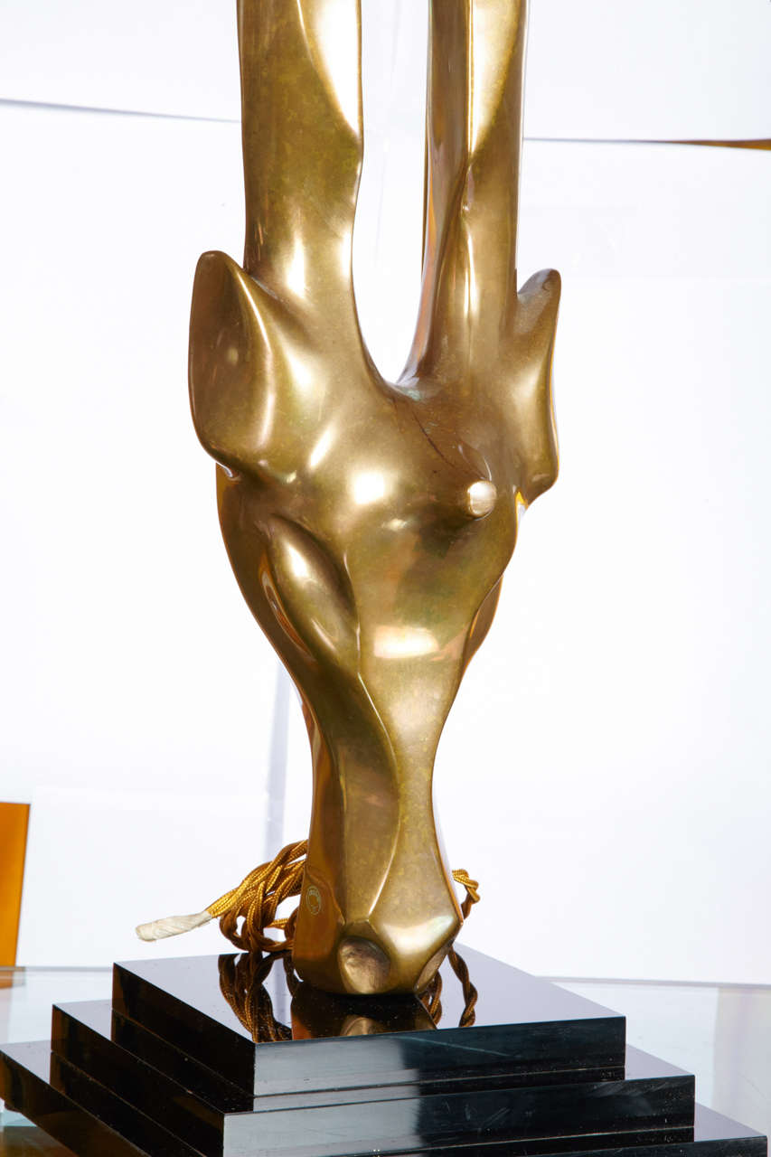 Fantastic Gazelle Head Lamp Signed 3
