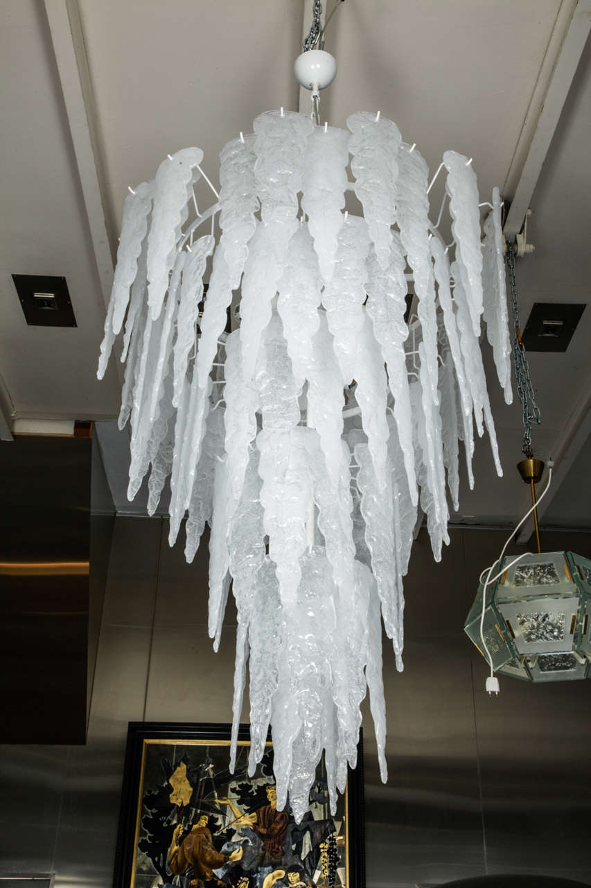 Huge Murano Glass Chandelier in the Style of Seguso 1