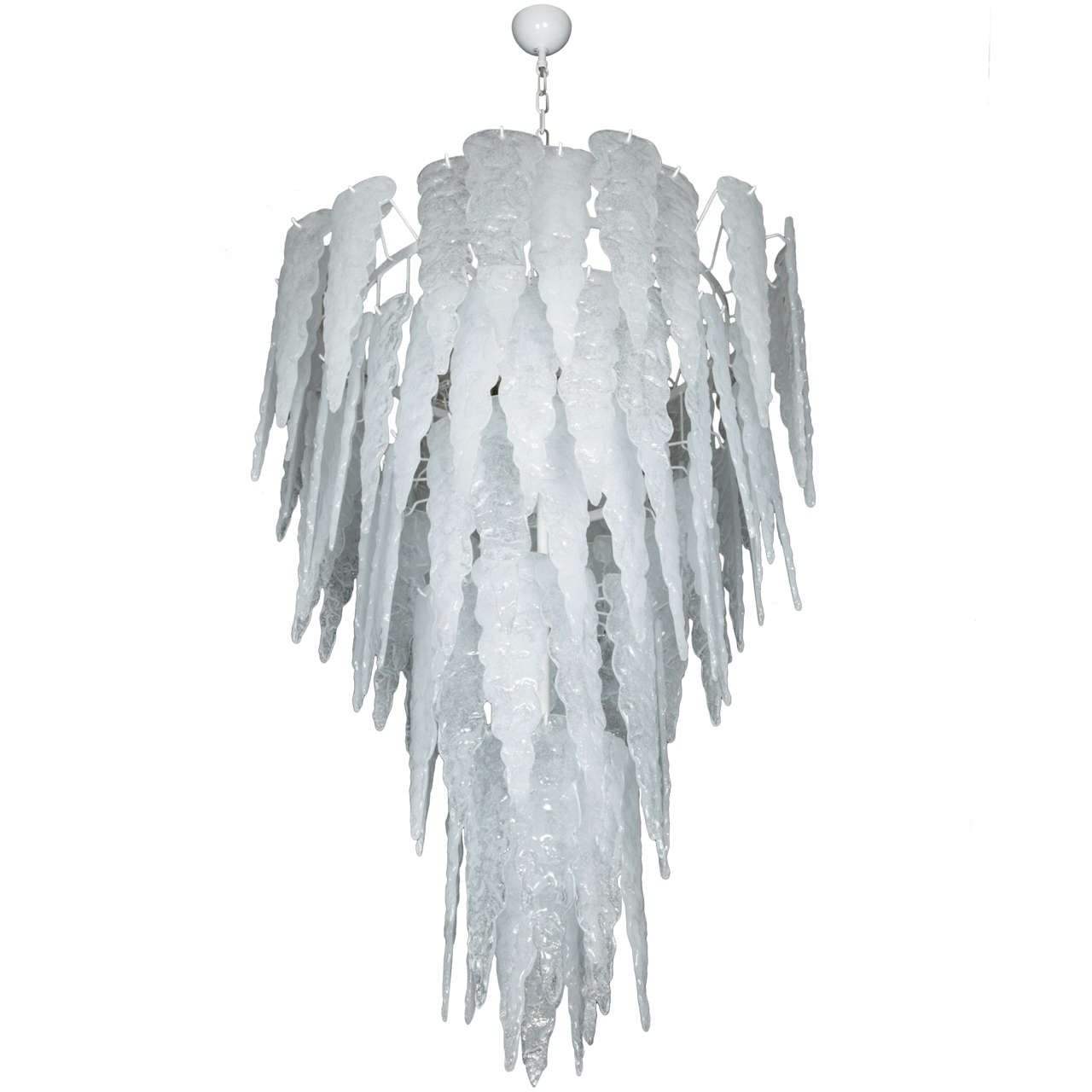 Huge Murano Glass Chandelier in the Style of Seguso