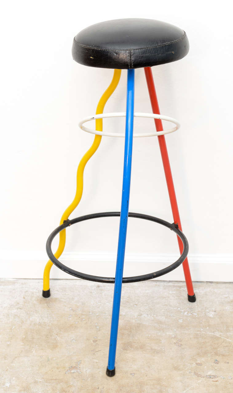 Memphis Group Fun Colorful Memphis Barstools by Javier Mariscal
