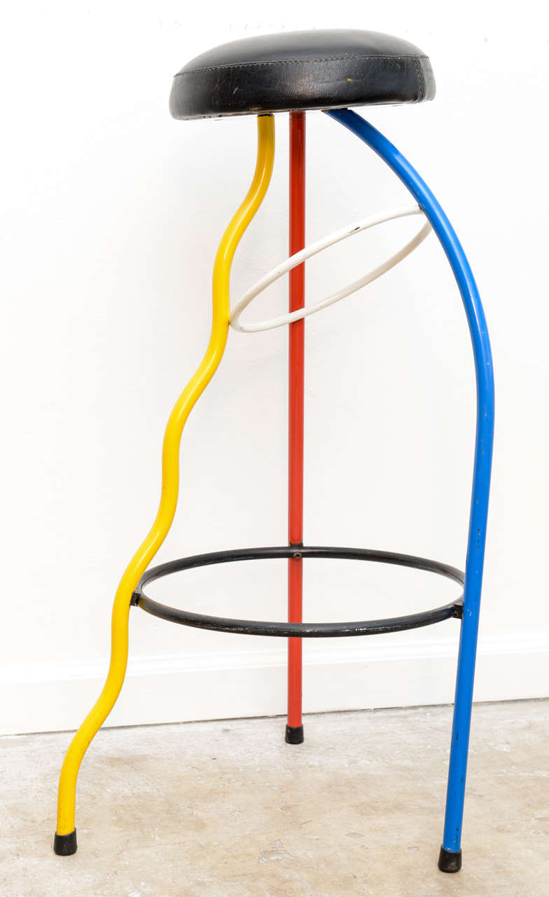Spanish Fun Colorful Memphis Barstools by Javier Mariscal