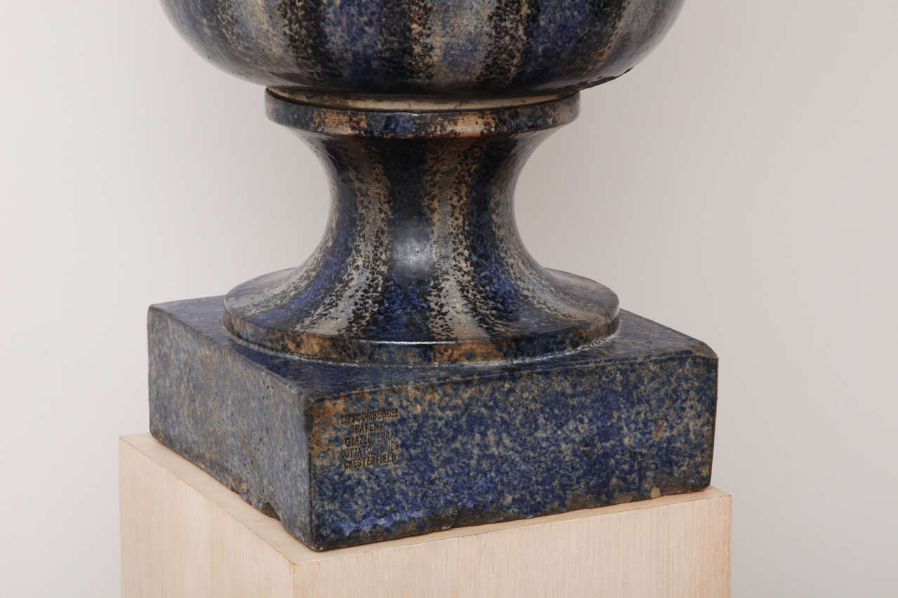 Neoclassical 19th Century Glazed Pottery Urn