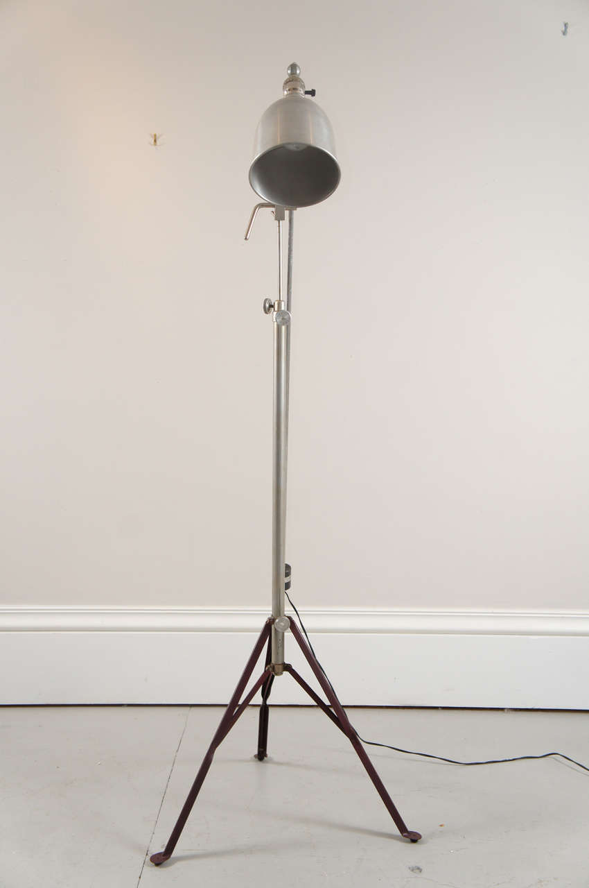 Industrial Mid Century Floor Lamp In Good Condition In Hudson, NY