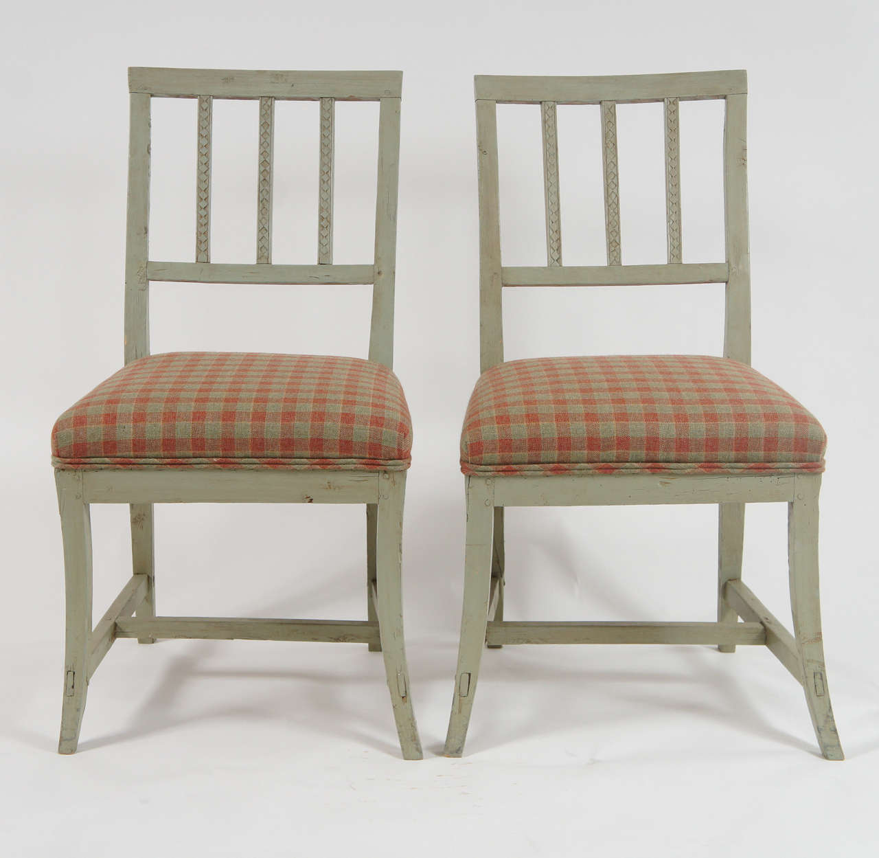 Set of Four Country Side Chairs with Upholstered Seats Attributed to Nicky Haslam