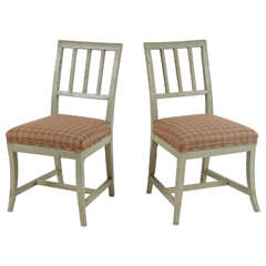 Set of Four Country Side Chairs with Upholstered Seats Attributed to Nicky Haslam