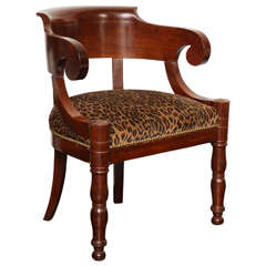 First Empire Mahogany Desk Chair with Concave Back
