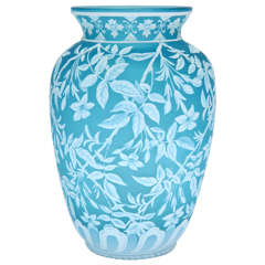 Rare, Signed Thomas Webb & Sons Cameo Glass Vase