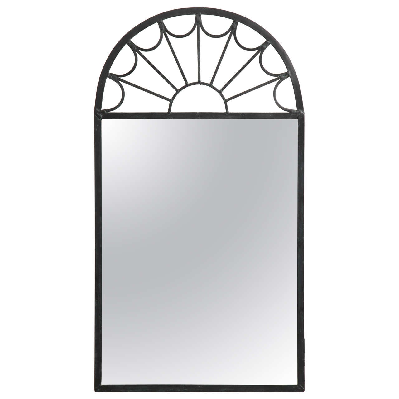 Midcentury Black Iron Mirror at 1stdibs