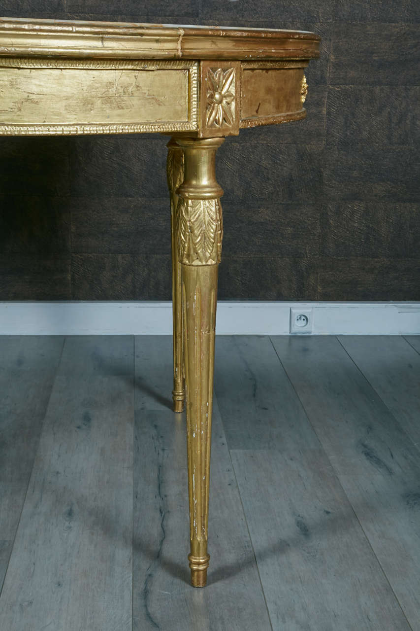 1880s Italian Giltwood Louis XVI Style Center Table 4