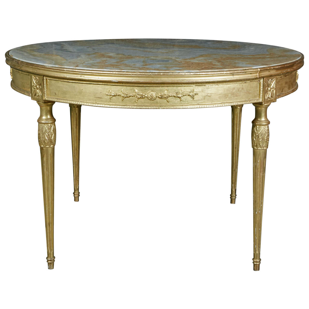 1880s Italian Giltwood Louis XVI Style Center Table