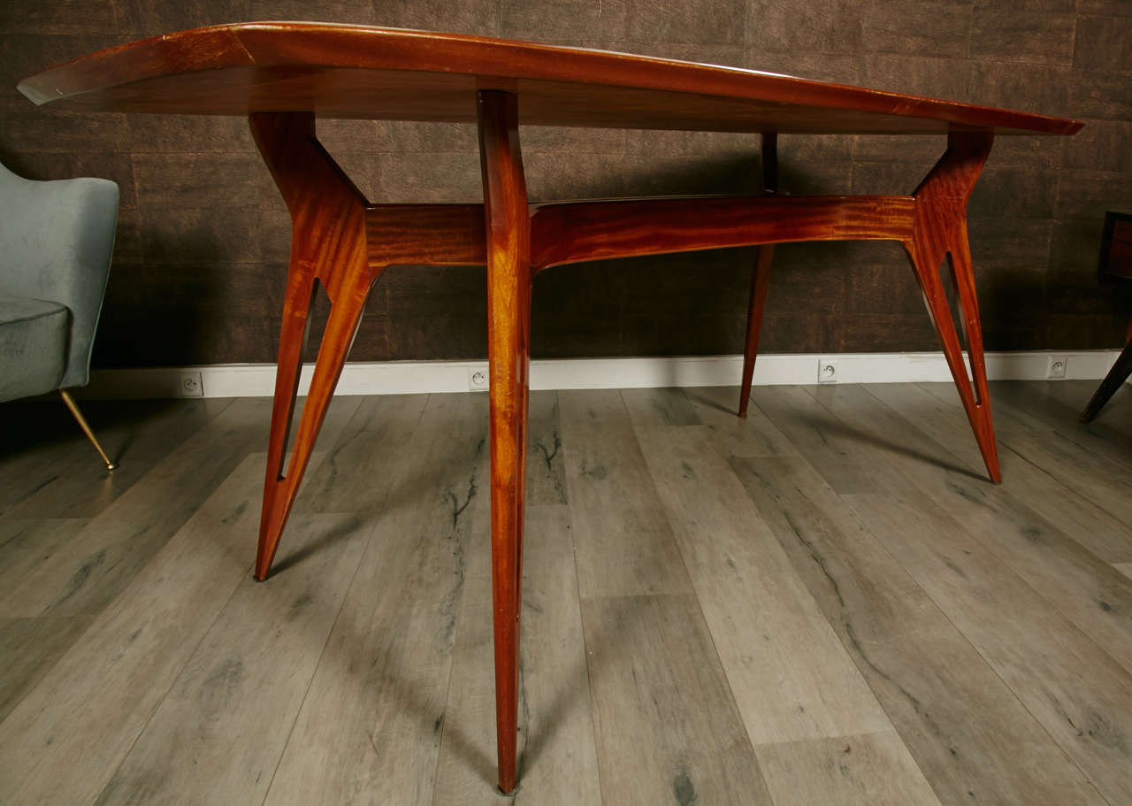 1950s Italian Table with Original Colored Top Mirror 4