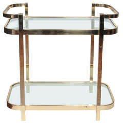 Milo Baughman Brass & Glass Bar Cart for Design Institute of America