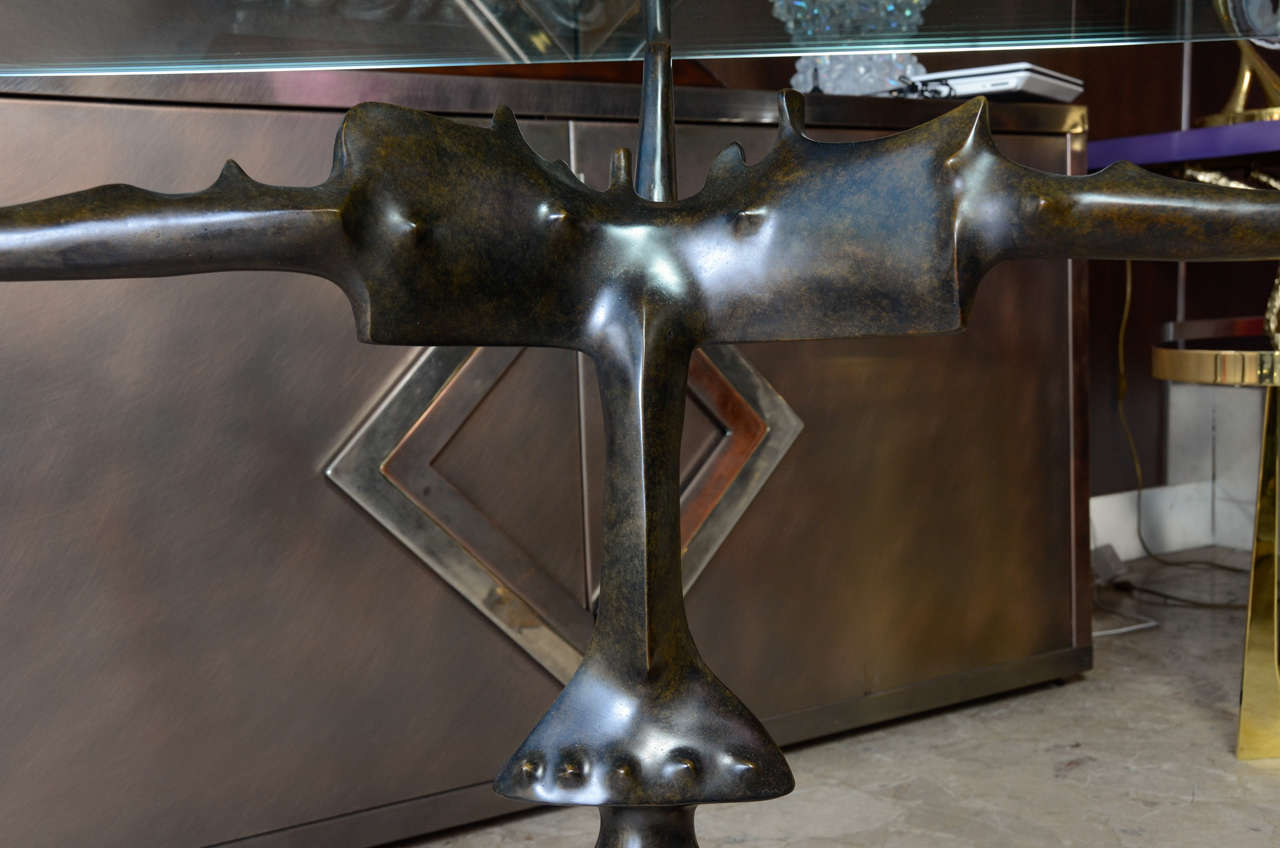 Late 20th Century Bronze Console by Victor Roman For Sale