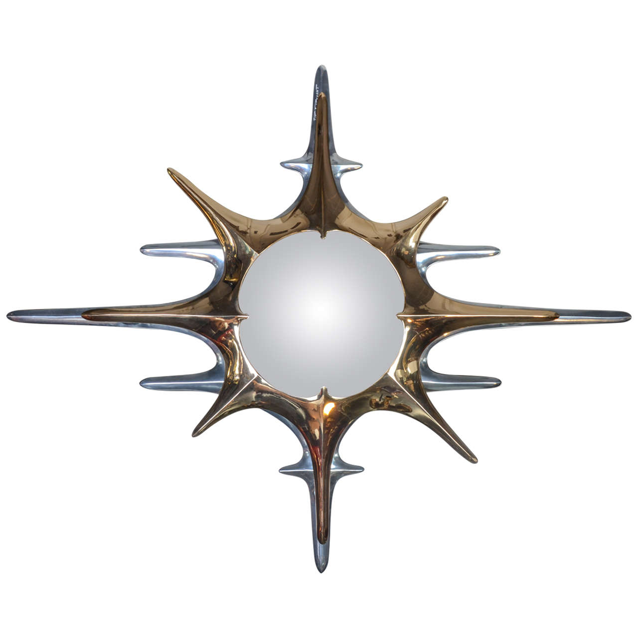 Huge Sunburst Mirror Designed by Regis Royant For Sale