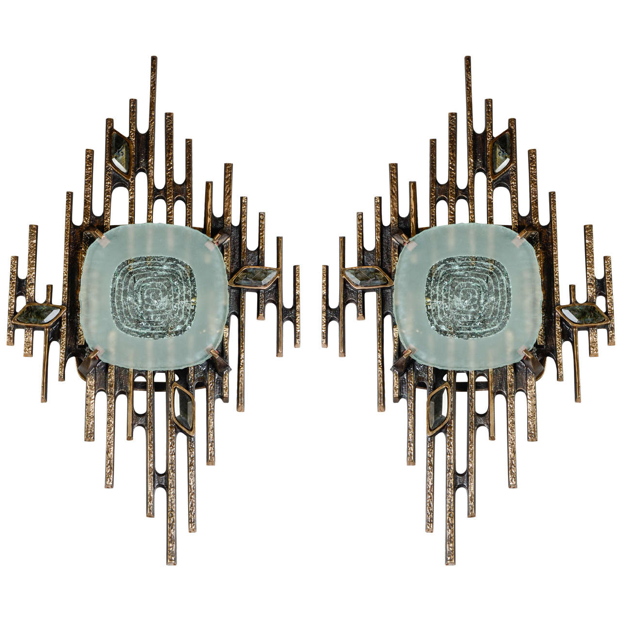 Huge Pair of Sconces Designed by Régis Royant For Sale