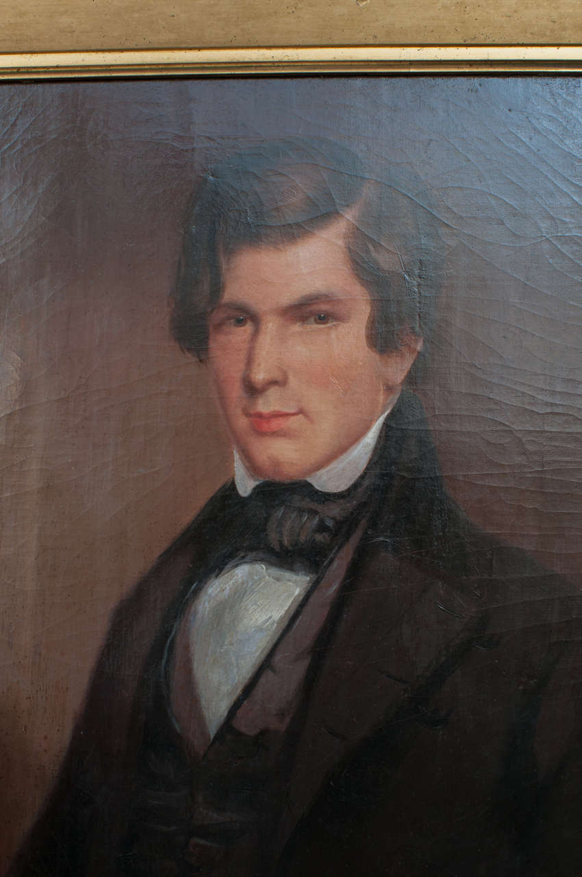 Portrait of a Young Man, Oil on Canvas In Excellent Condition In Alexandria, VA