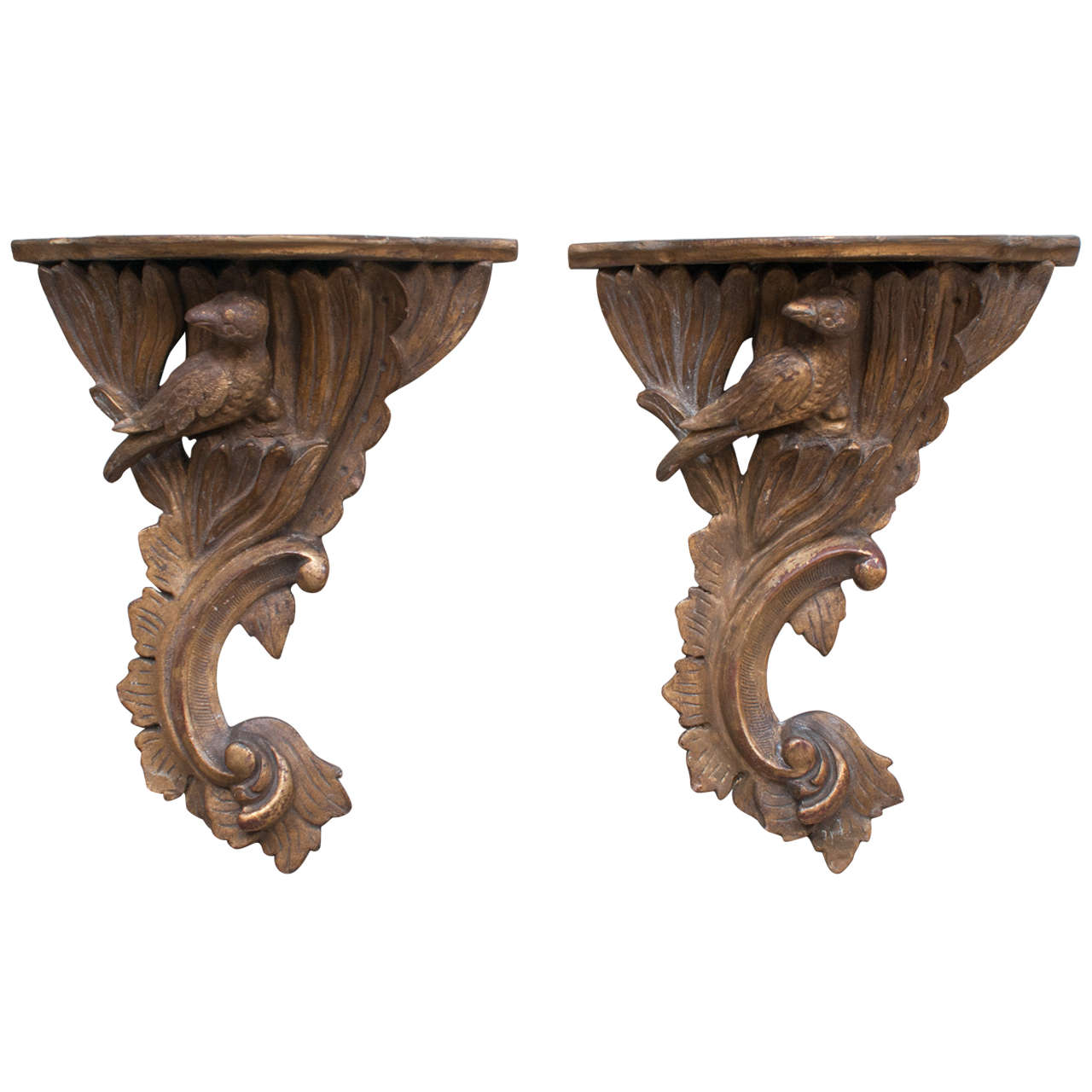 Pair of Gilt Wood Brackets