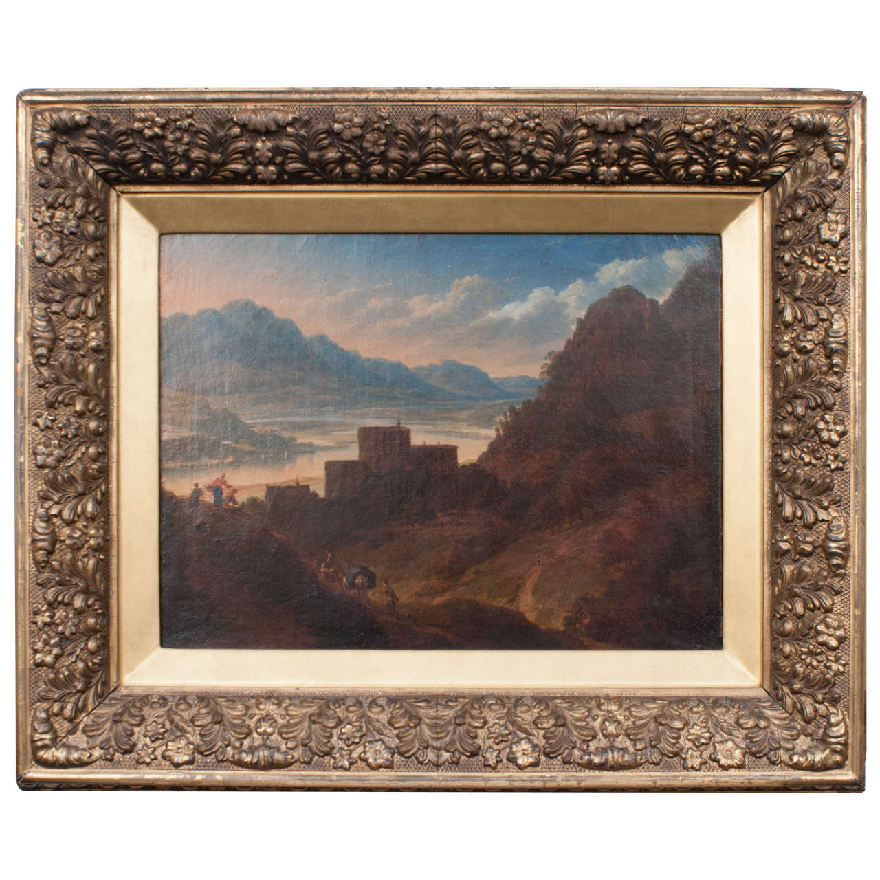 Oil on Canvas, "Italian Mountain Landscape, " Attributed to Jan Asselijn For Sale