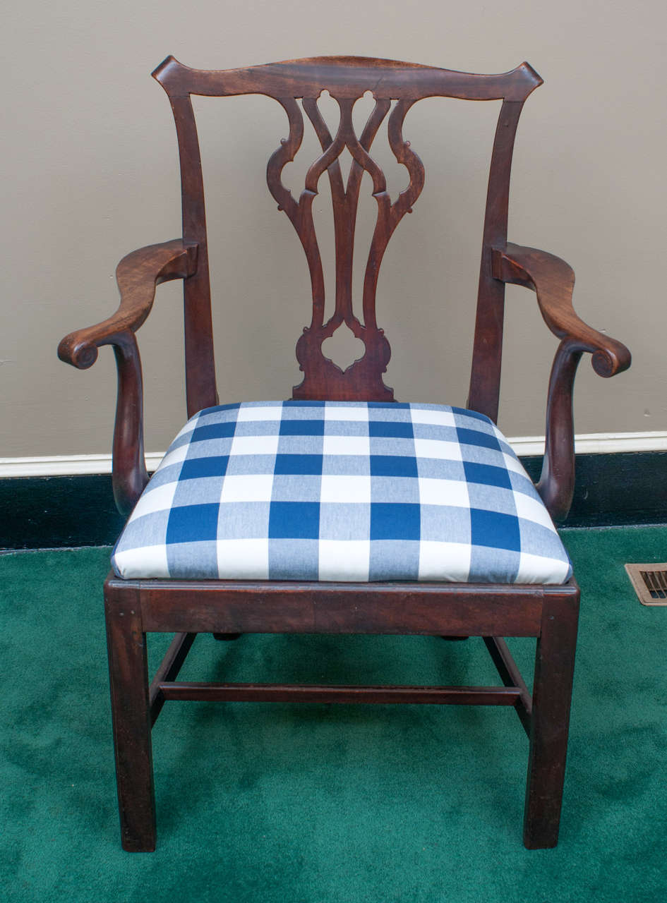 While the style of these Georgian chairs is formal, the weathered hand-polished walnut makes them perfect for a country house in 