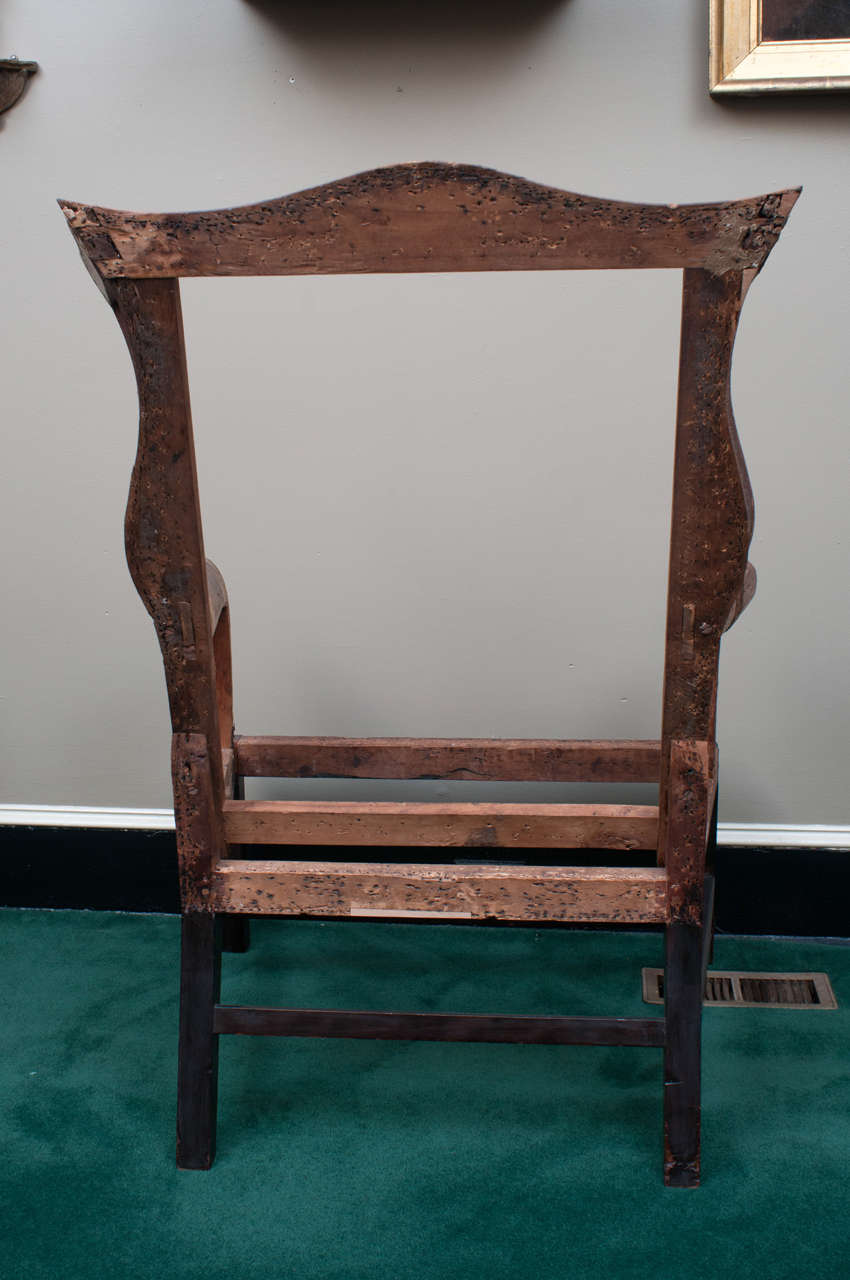 American Chippendale Wing Chair Frame