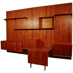 Modular Wall System in Teak by Poul Cadovius, Denmark, circa 1960