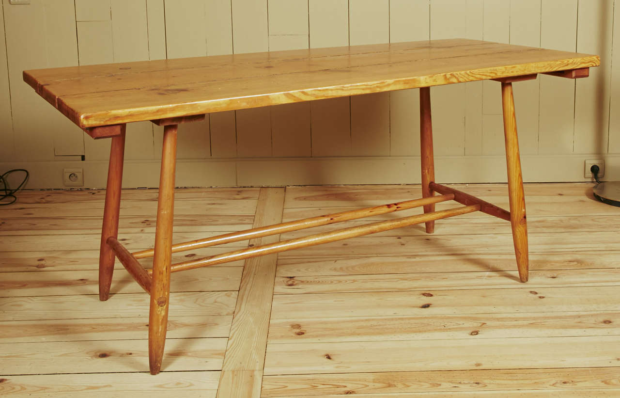 Late 20th Century Charlotte Perriand Dining Set with Six Chairs