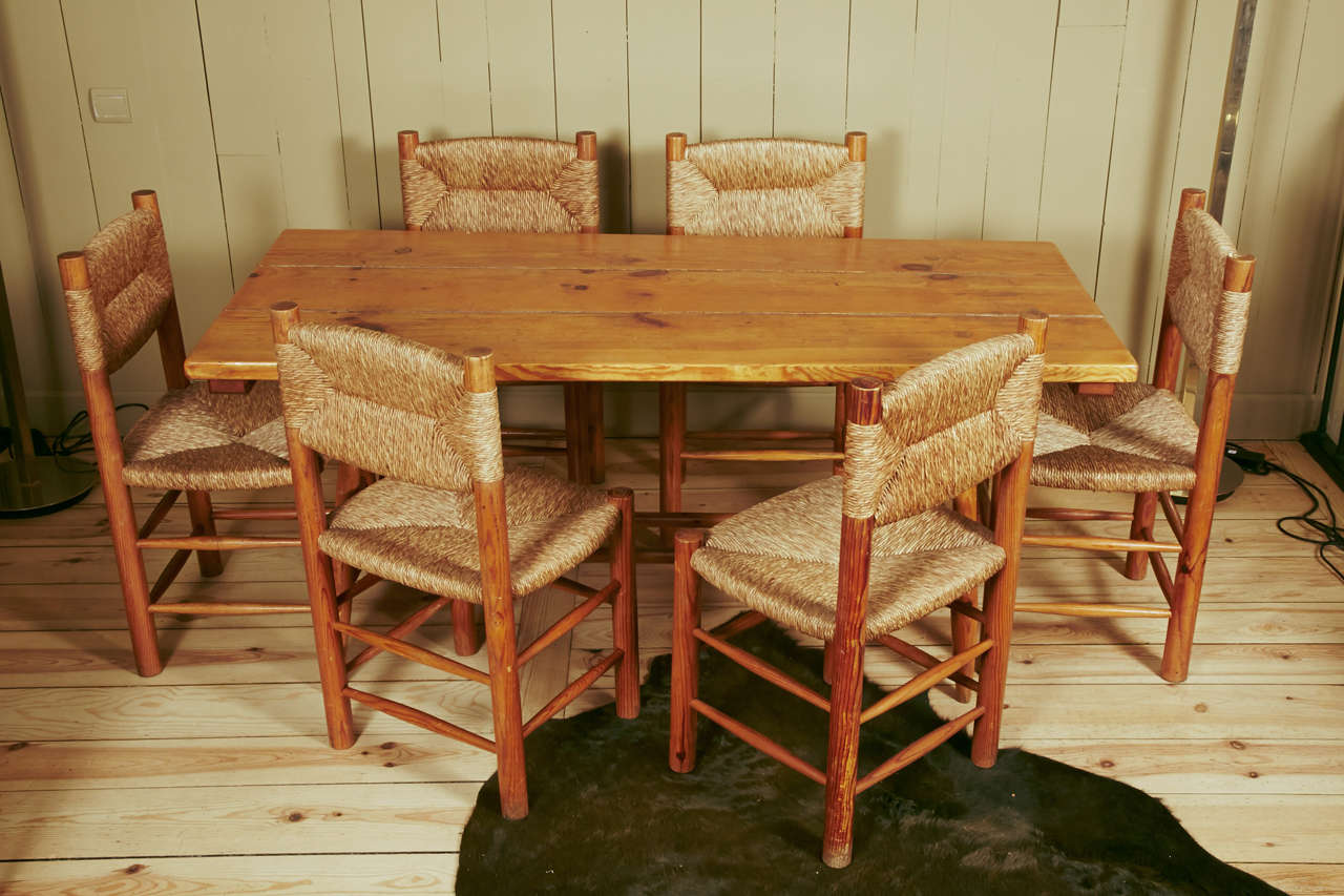 Charlotte Perriand Dining Set with Six Chairs 4