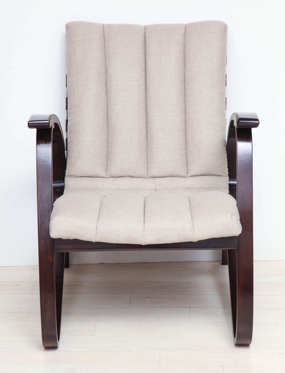 Pair of Exceptional Bentwood and Canvas Armchairs by Jan Vanek 2