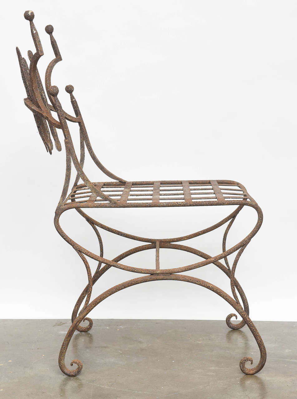 Mid-20th Century French Iron Chair For Sale