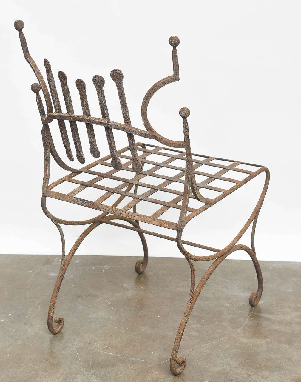 Wrought Iron French Iron Chair For Sale