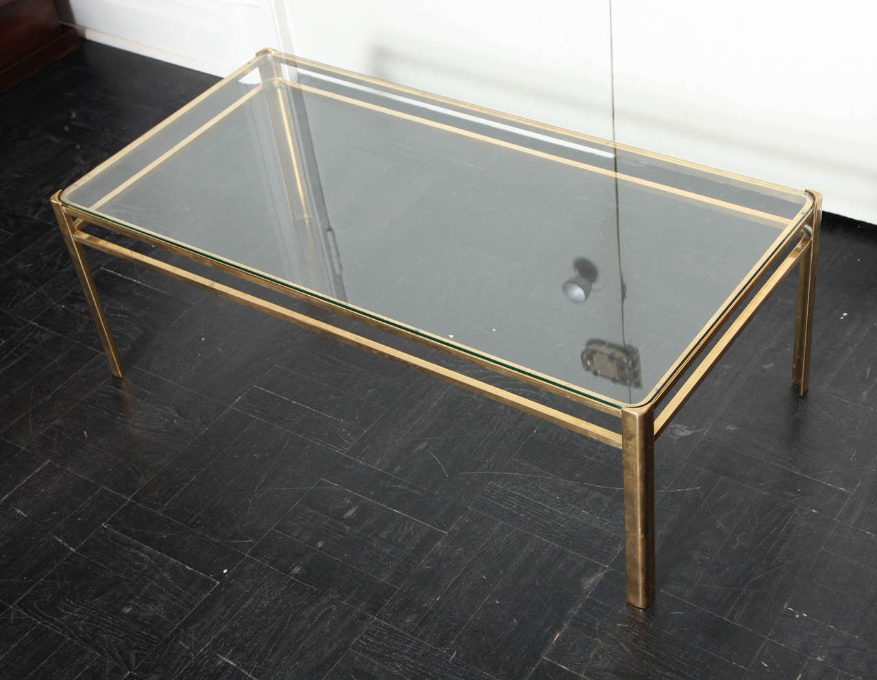 Mid-20th Century Brass Cocktail Table, Signed 'Broncz', 'Reine de France' In Good Condition In New York, NY