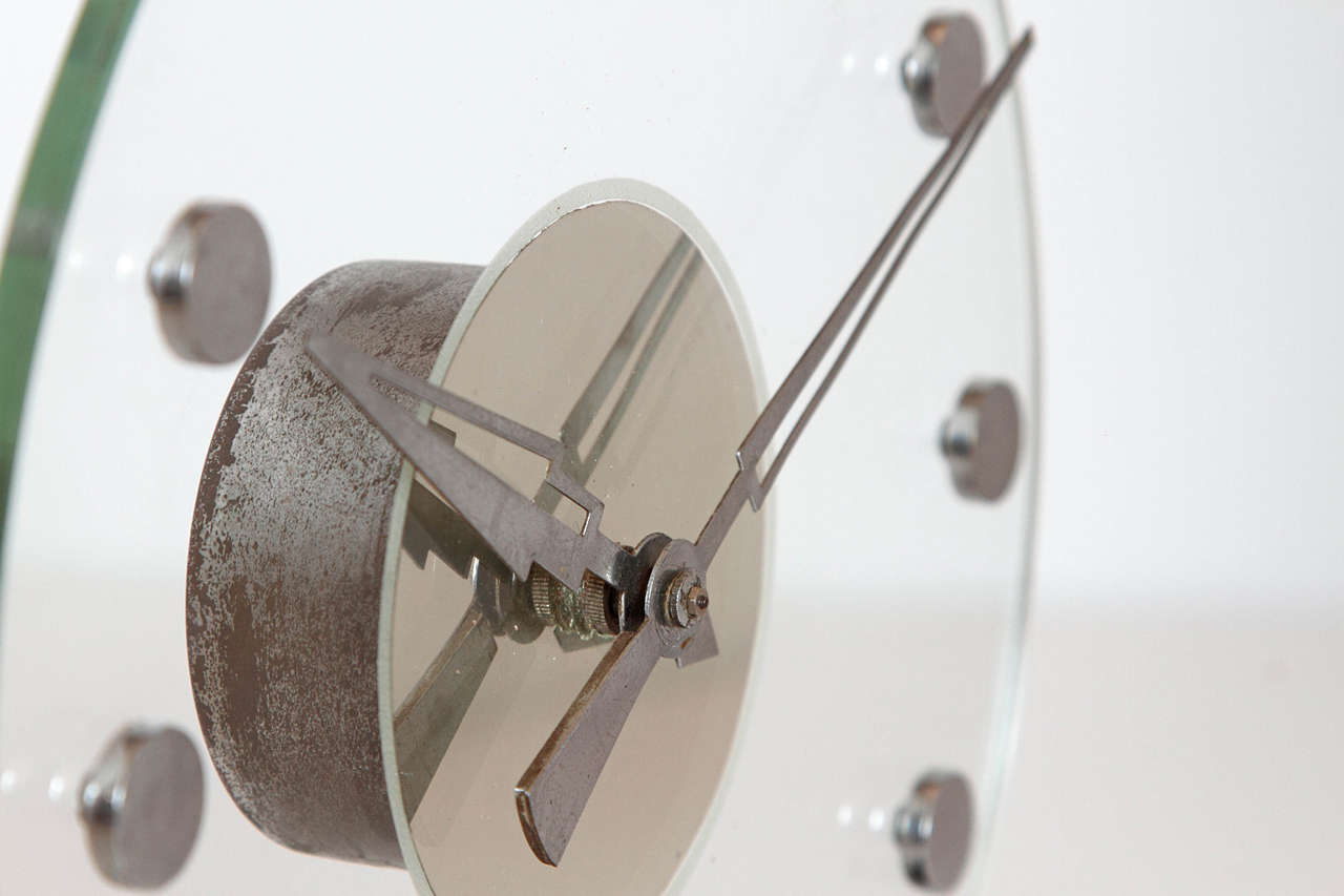Machine Age Art Deco British Manual Wind Clock 2