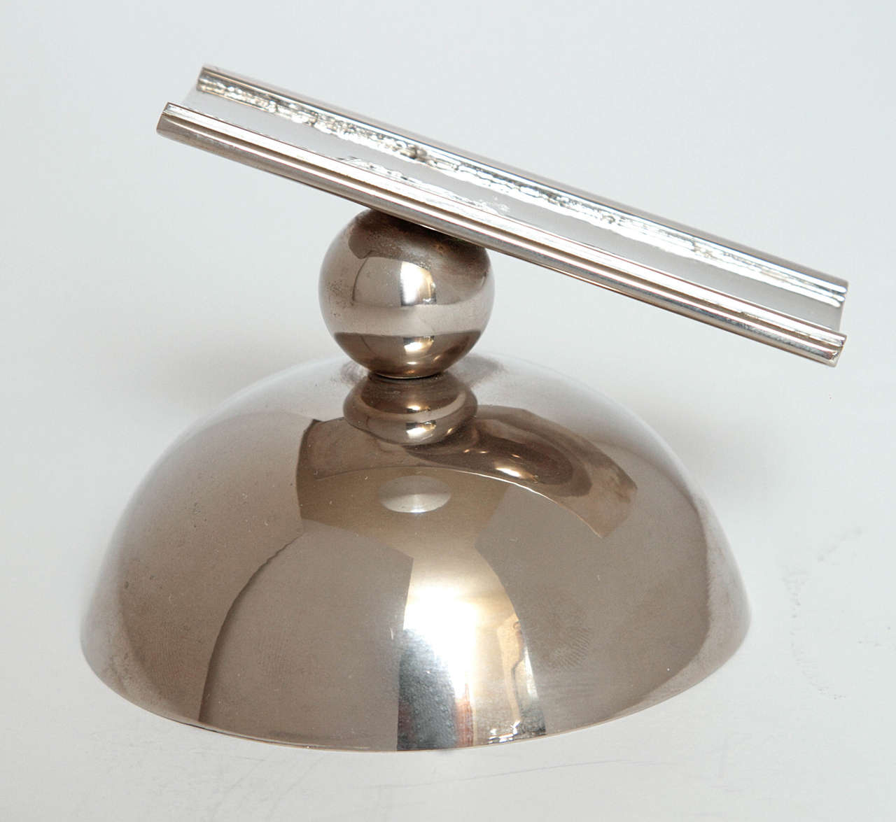 Machine Age Chrome Dumb-Bell Cocktail Shaker with Original Stand For Sale 2