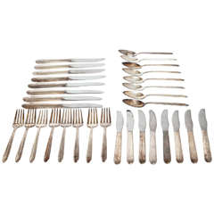Set of American Airlines Flagship Machine Age Silverware