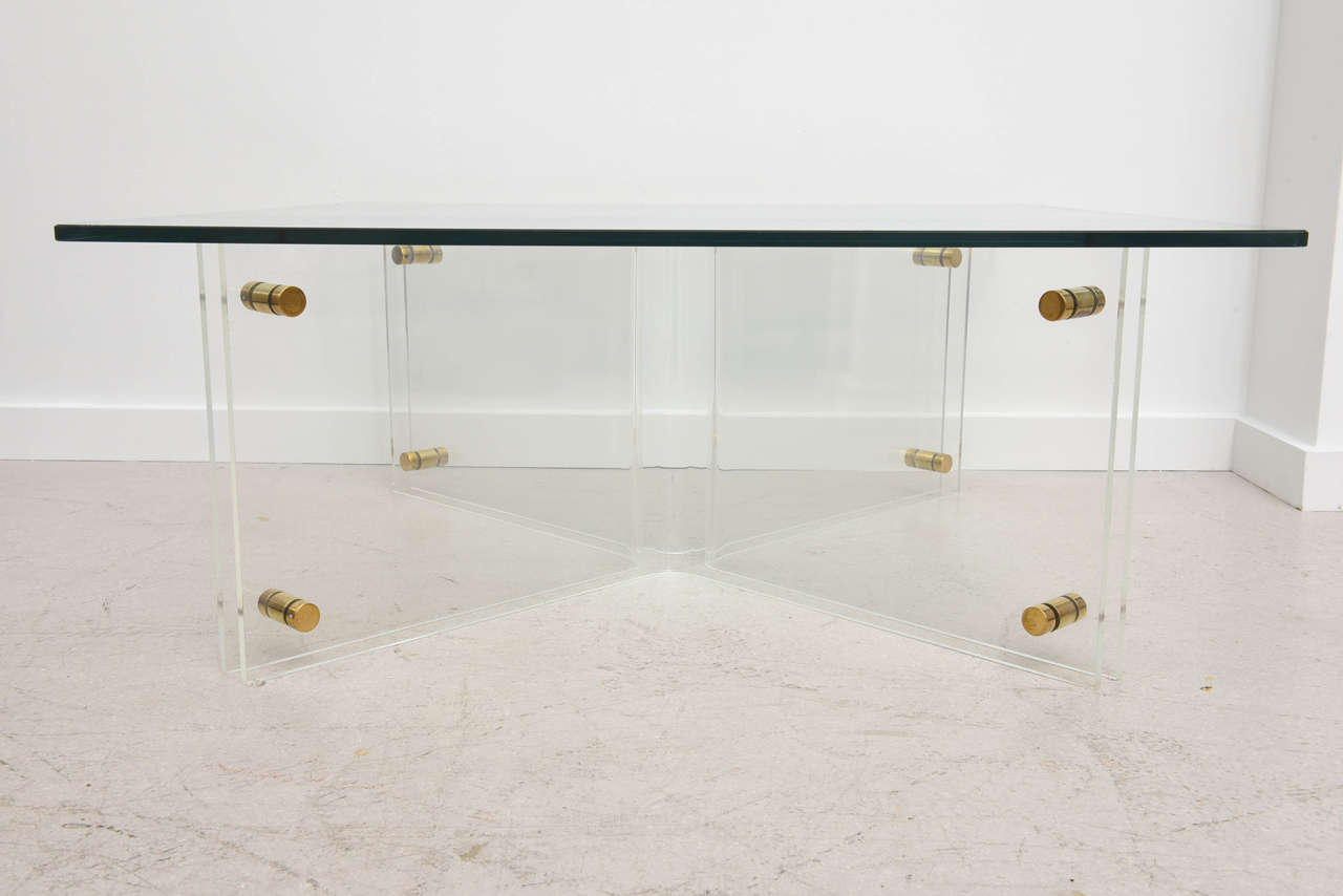 American Mid-Century Glass and Acrylic Coffee Table