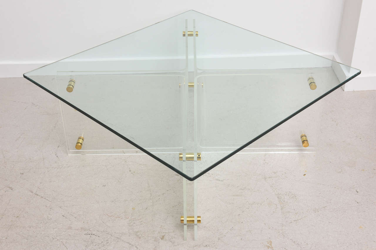 20th Century Mid-Century Glass and Acrylic Coffee Table