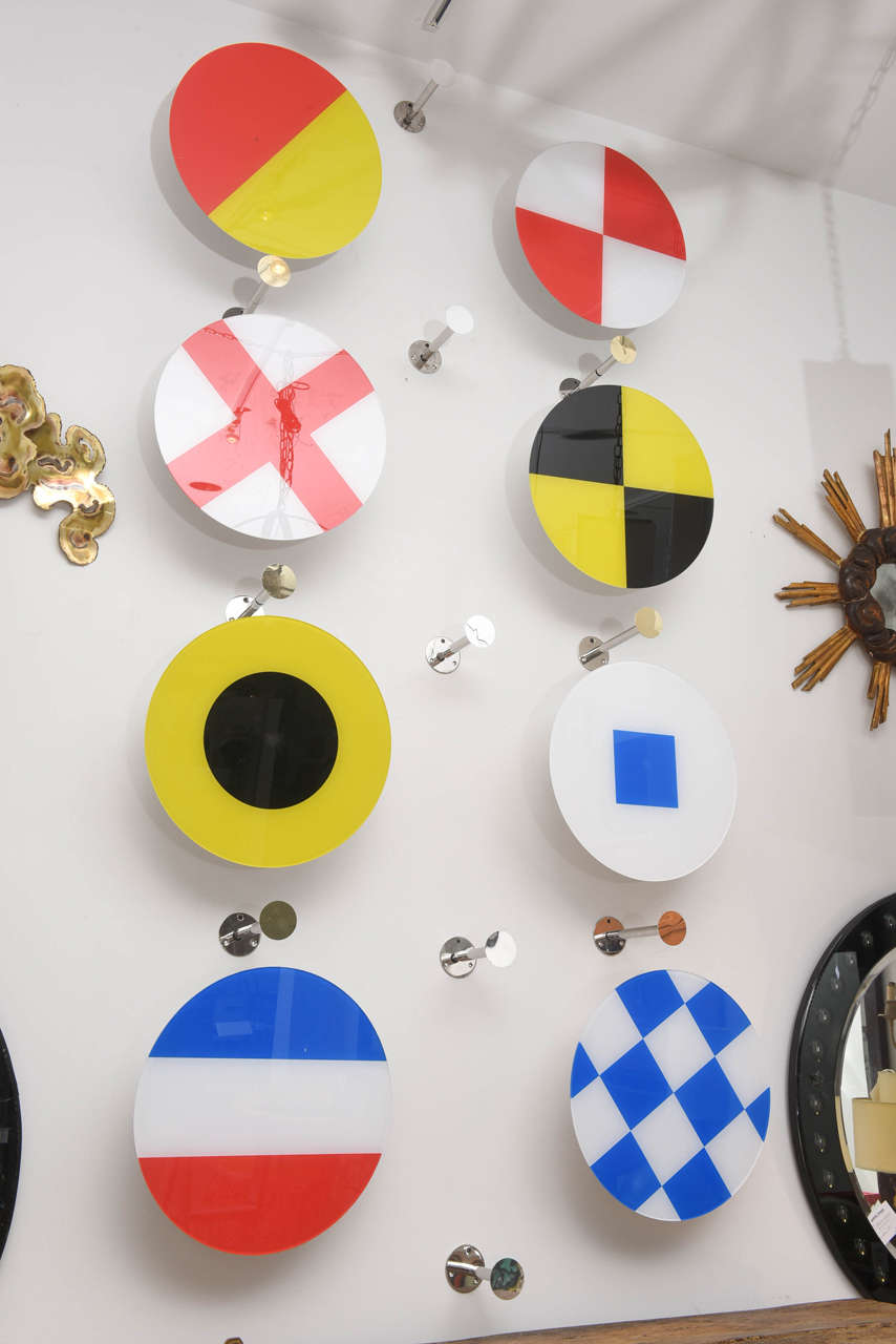 Unknown Series of Eight Nautical Flag Motif Discs Wall Display